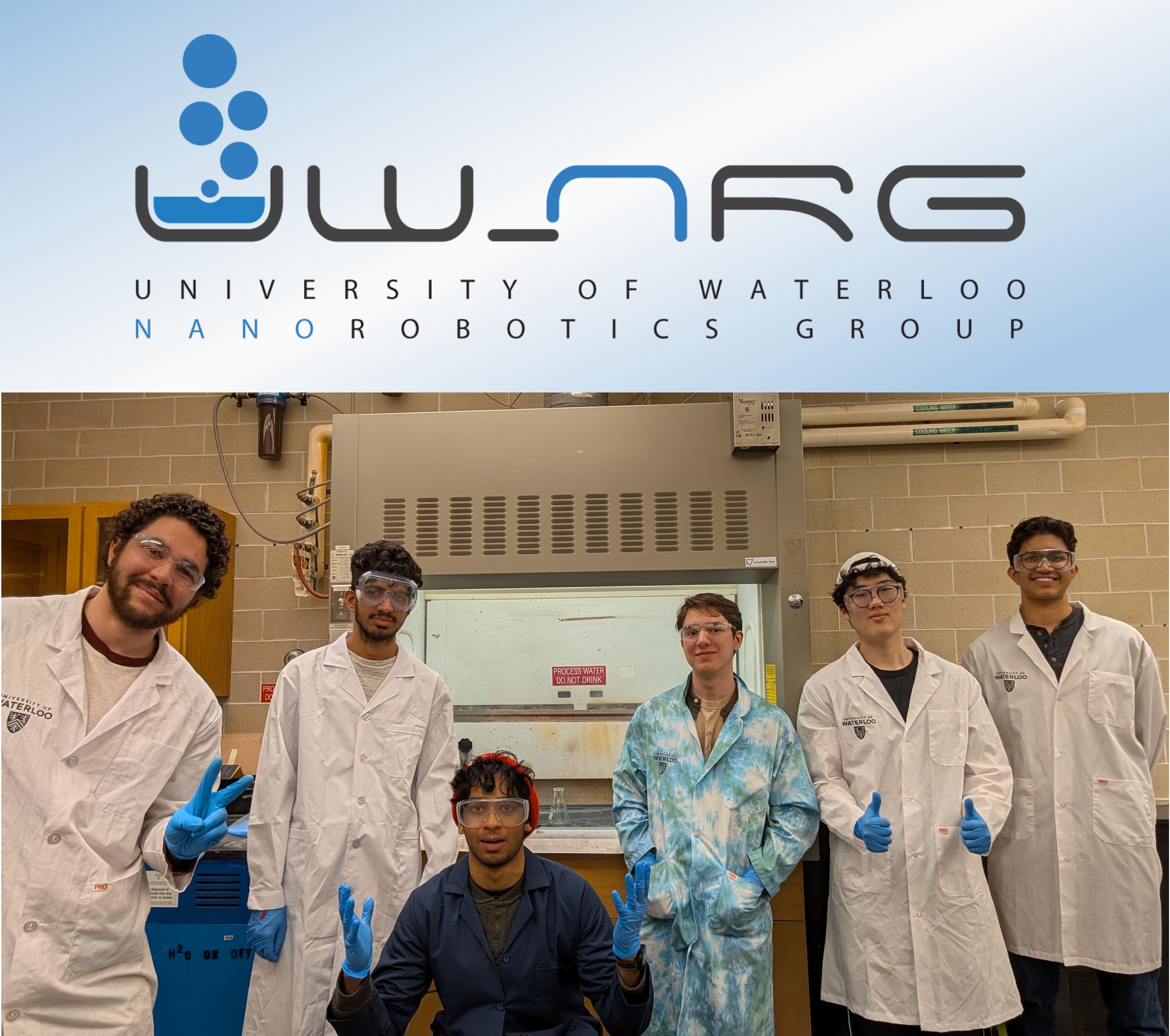 UW-NanoRobotics materials team working in the lab
